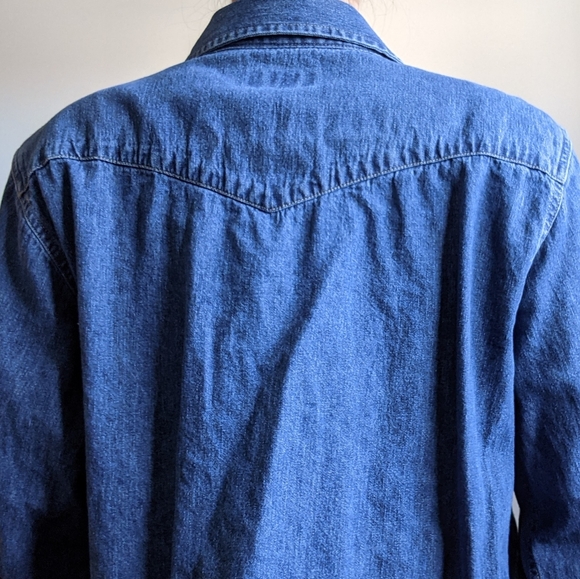 Vintage Route 66 snap button denim shirt - Picture 3 of 4